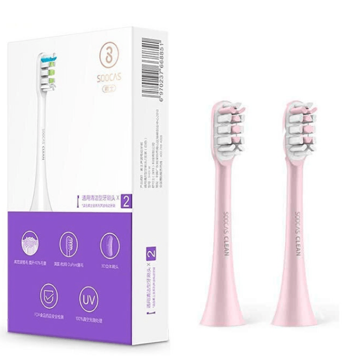 Сменные насадки для зубной щетки Xiaomi Soocas X3, Розовый (2шт) в 