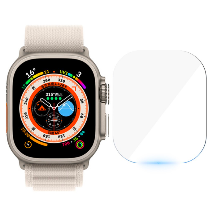 Защитное стекло Samos для Apple Watch 49мм, Черный 2.5D