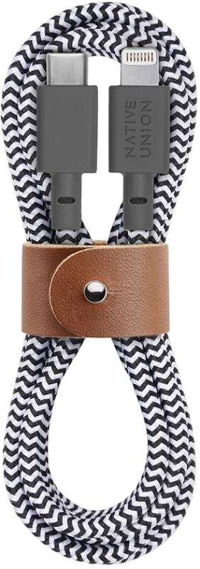 Native Union BELT CABLE, USB-C/LIGHTNING, длина 1,2м, Зебра