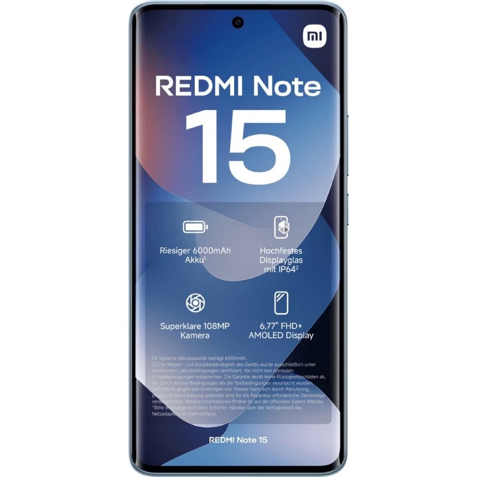 Смартфон Xiaomi Redmi Note 15 8/512Гб, Синий EU