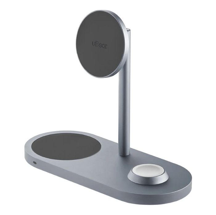 Беспроводное зарядное устройство Ubear Stage Pro 3 в 1 Magnetic, серый