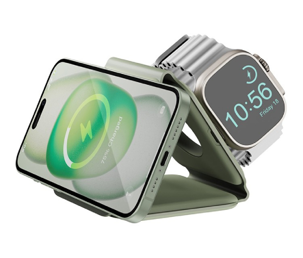 Беспроводное зарядное устройство Bazic GoMag Trio PLUS magnetic wireless foldable 15W Sage